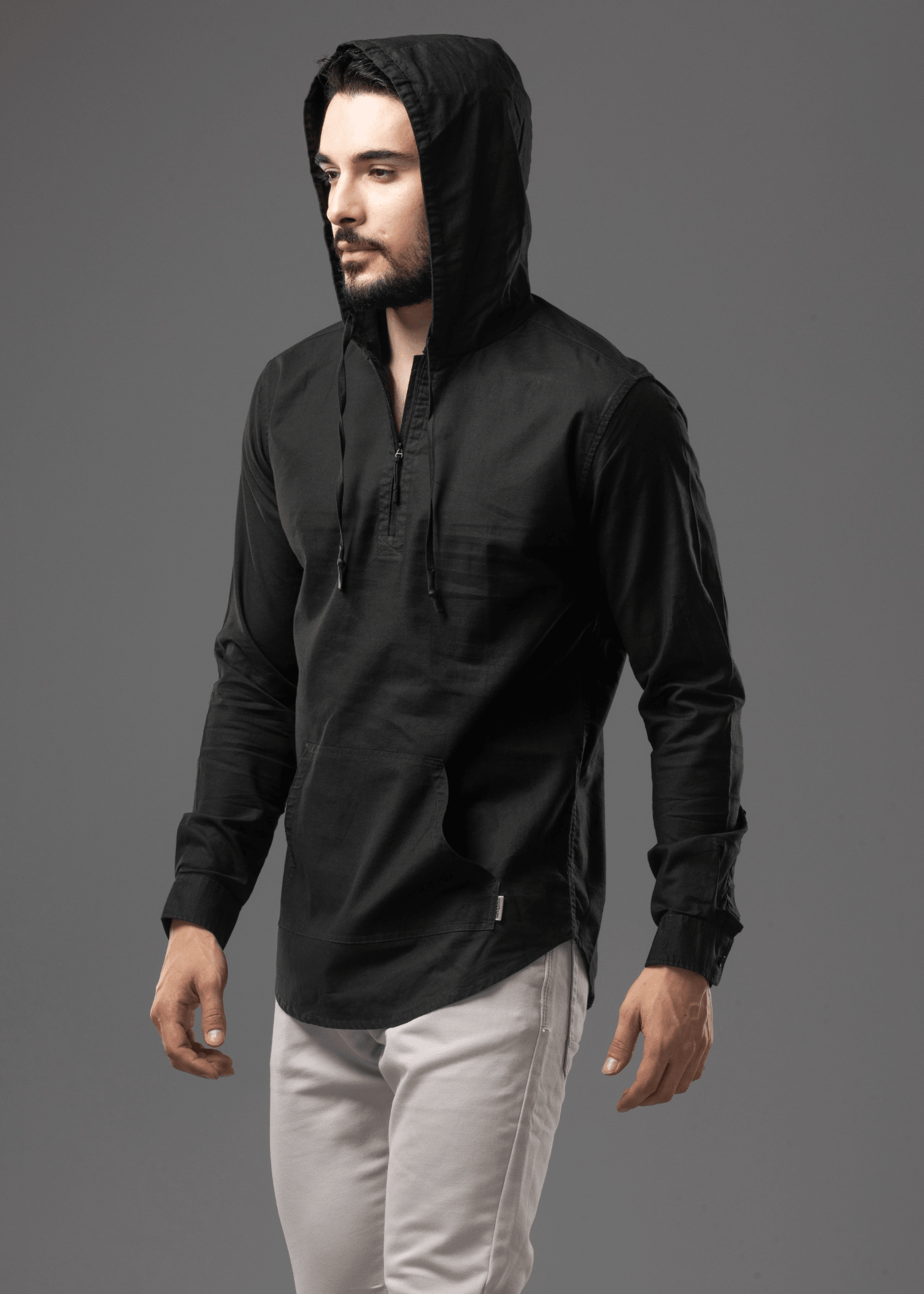 Solid hoodies top for men