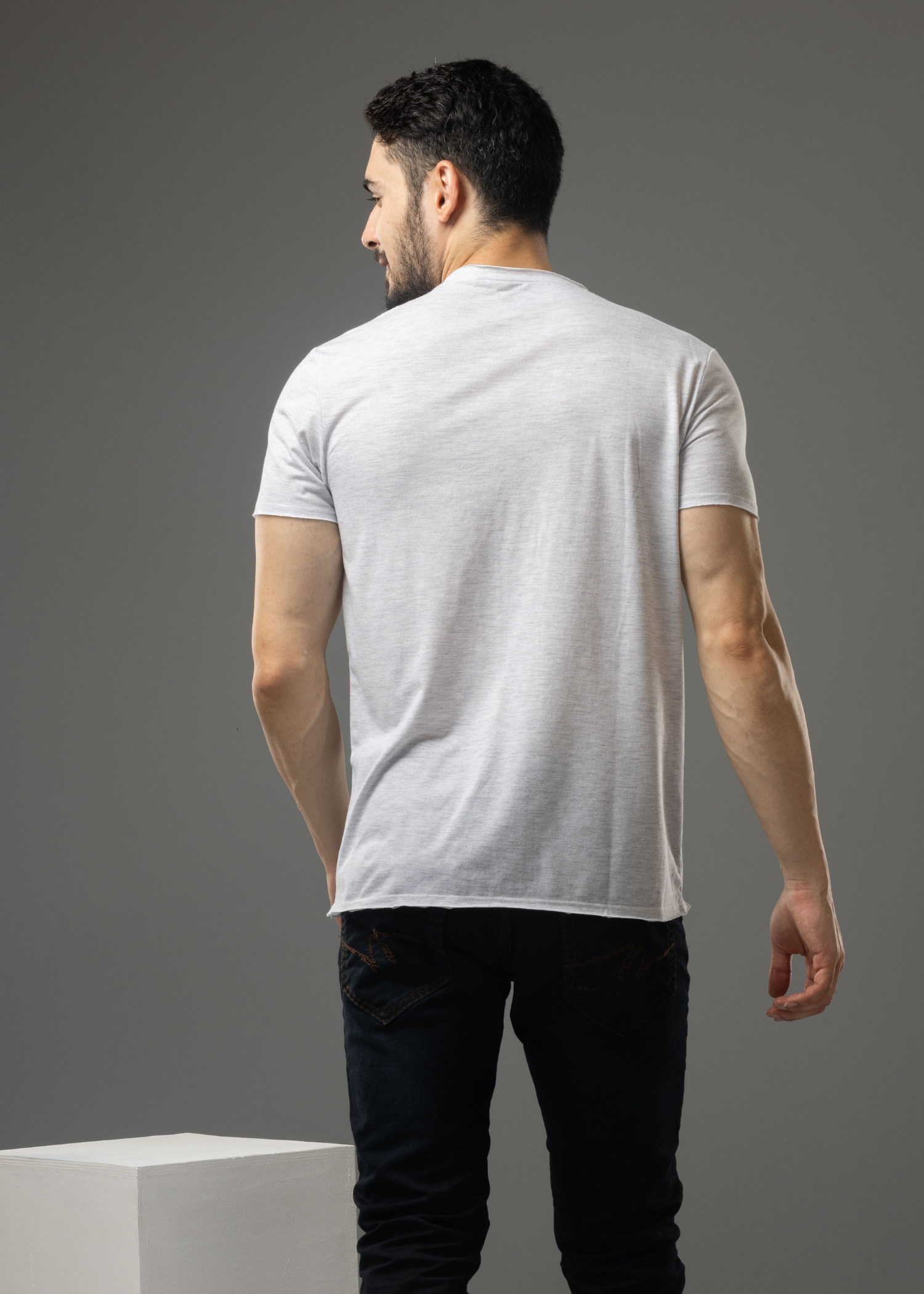 Raw Solid Half Sleeve T-shirt For Mens