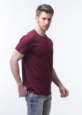 Raw Solid Half Sleeve T-shirt For Men