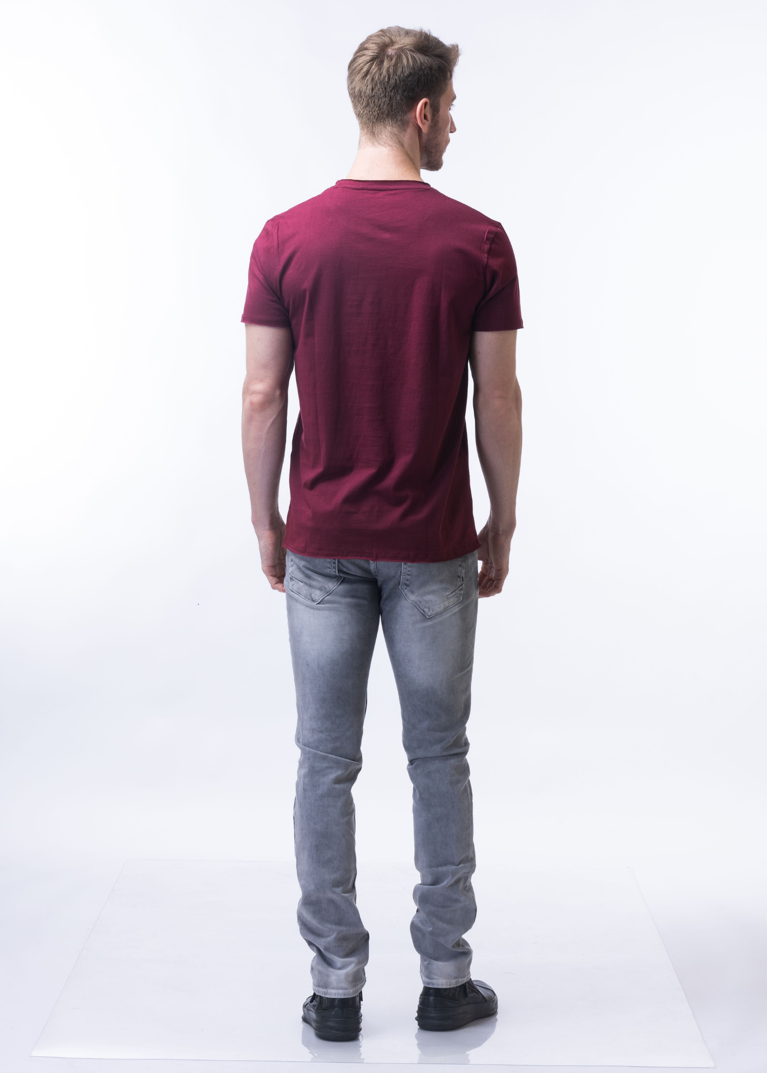 Raw Solid Half Sleeve T-shirt For Men