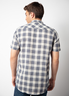 Bounce Half Sleeve Checked Shirt For Men