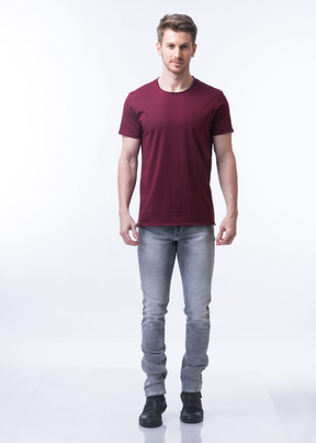 Raw Solid Half Sleeve T-shirt For Men