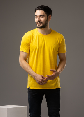 Raw Solid Half Sleeve T-shirt (BUY 1 GET 1)