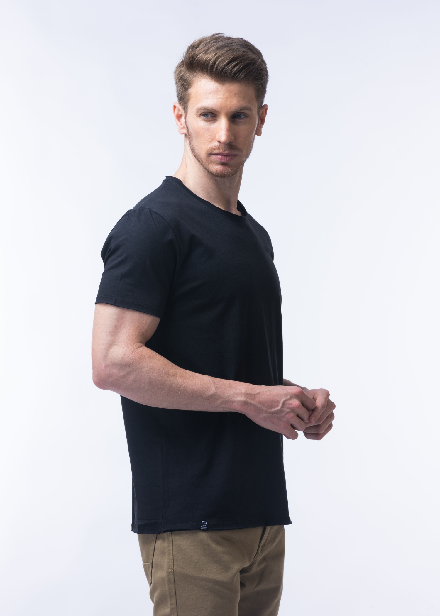 Raw Solid Half Sleeve T-shirt For Men