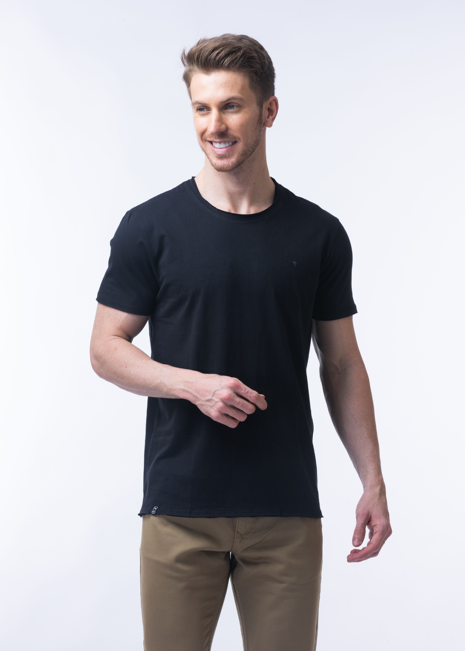 Raw Solid Half Sleeve T-shirt For Men