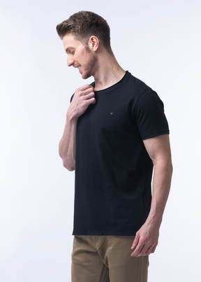 Raw Solid Half Sleeve T-shirt For Men