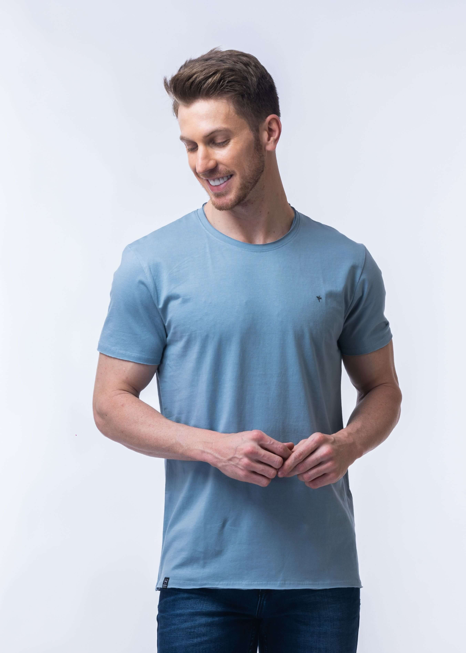 Raw Solid Half Sleeve T-shirt For Mens