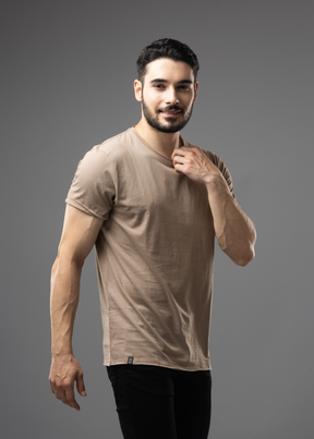 Raw Solid Half Sleeve T-shirt For Men