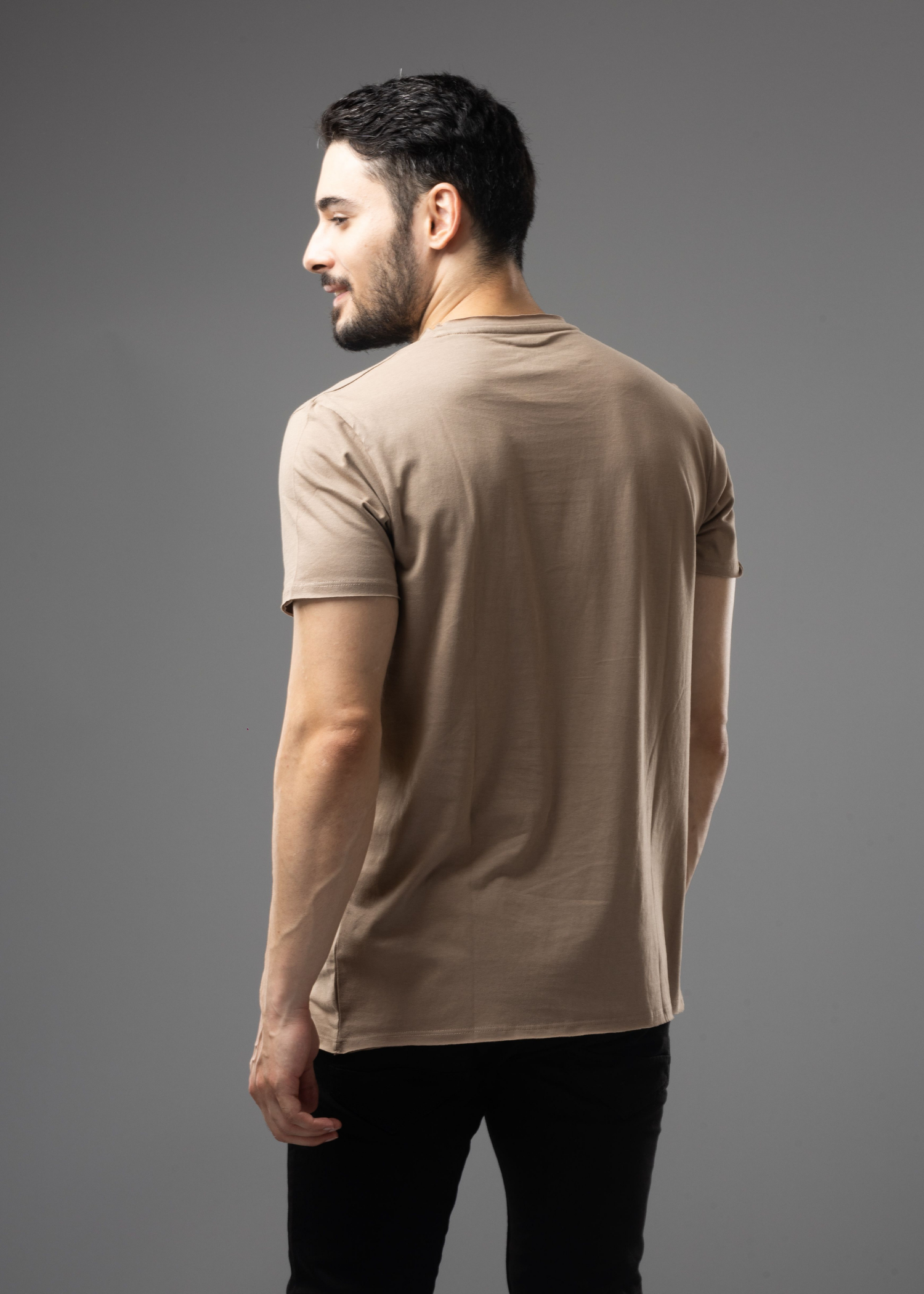 Raw Solid Half Sleeve T-shirt For Men