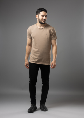 Raw Solid Half Sleeve T-shirt For Men