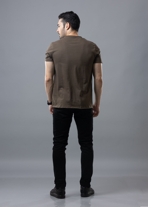 Raw Solid Half Sleeve T-shirt For Men