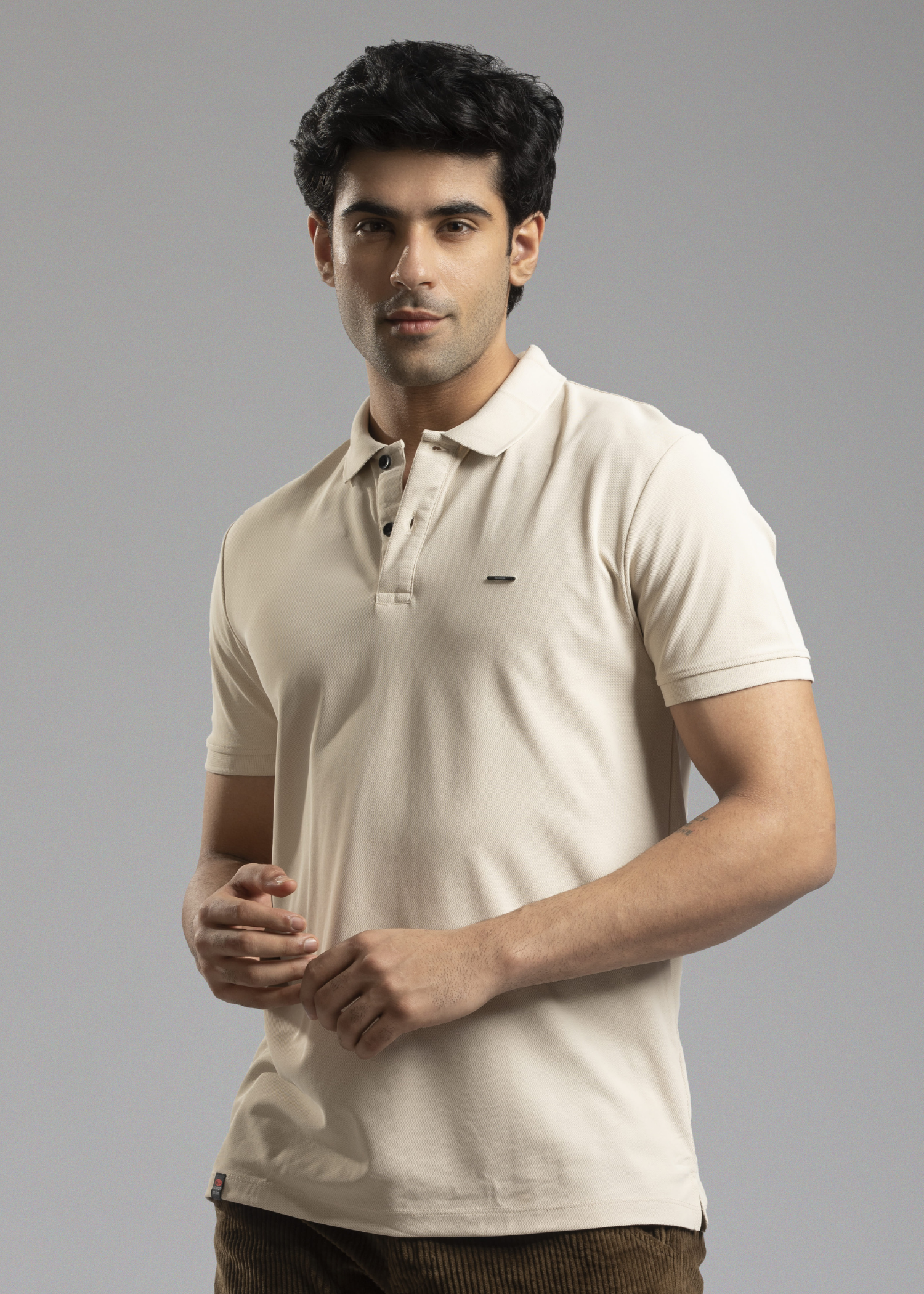 Cherry Sky Half Sleeve Polo T-shirt For Mens