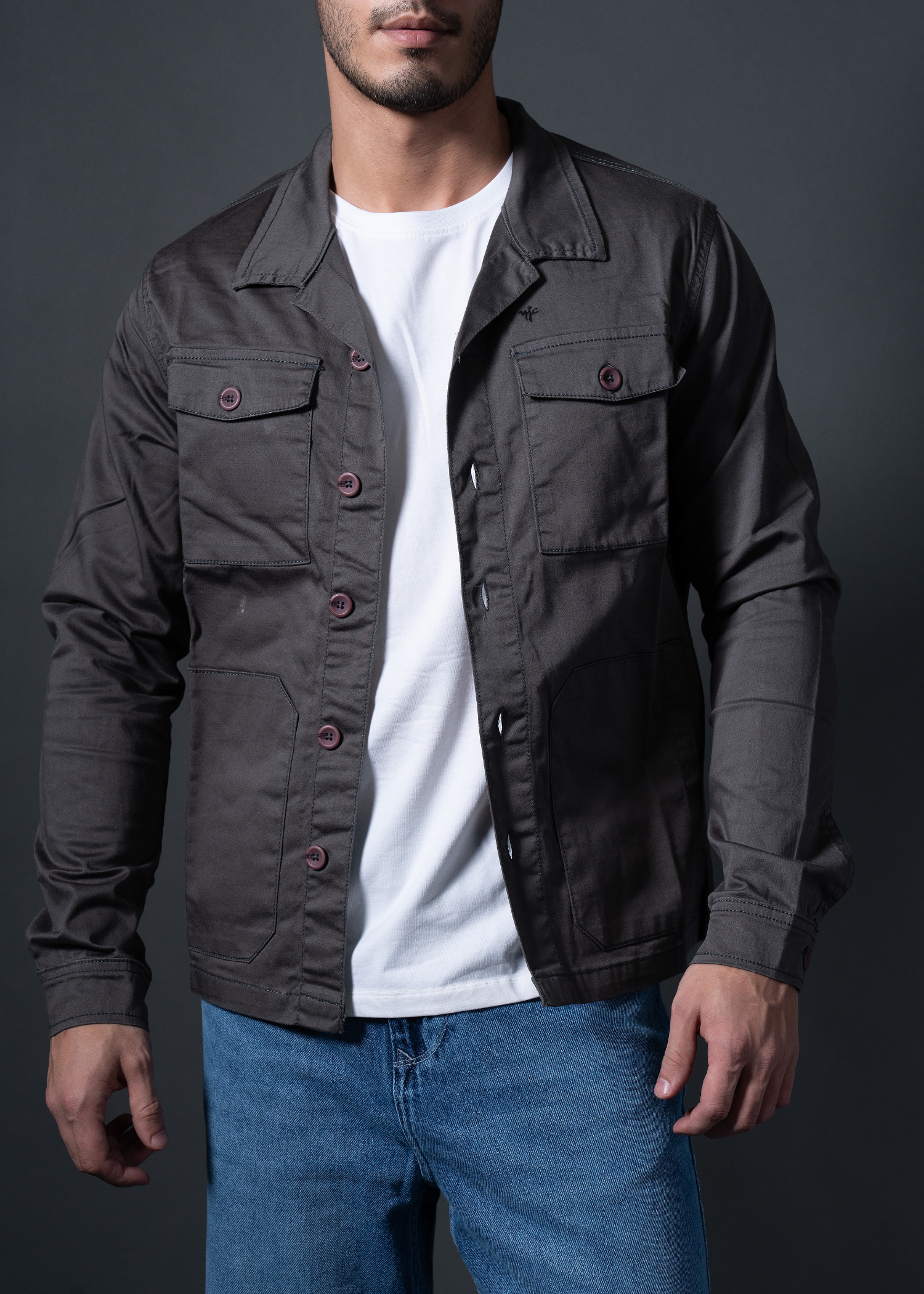 Rocha Solid Cotton Jacket For Men