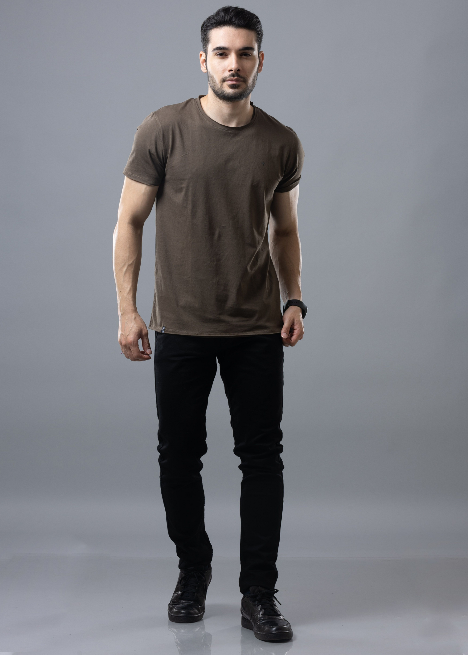 Raw Solid Half Sleeve T-shirt For Men