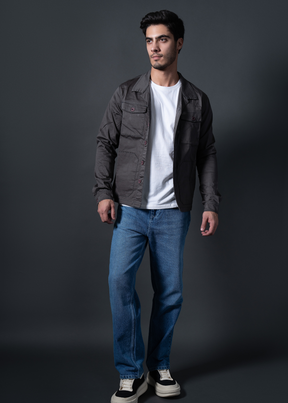 Rocha Solid Cotton Jacket For Men