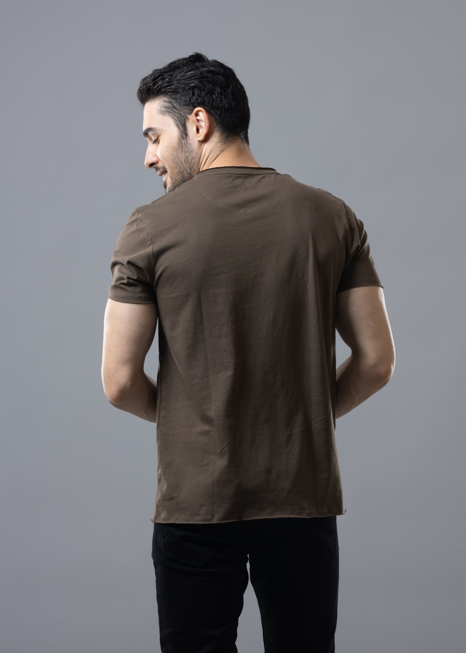 Raw Solid Half Sleeve T-shirt (BUY 1 GET 1)