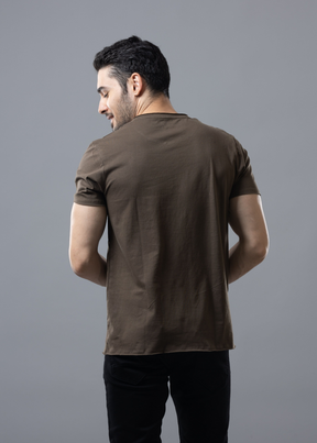 Raw Solid Half Sleeve T-shirt For Men