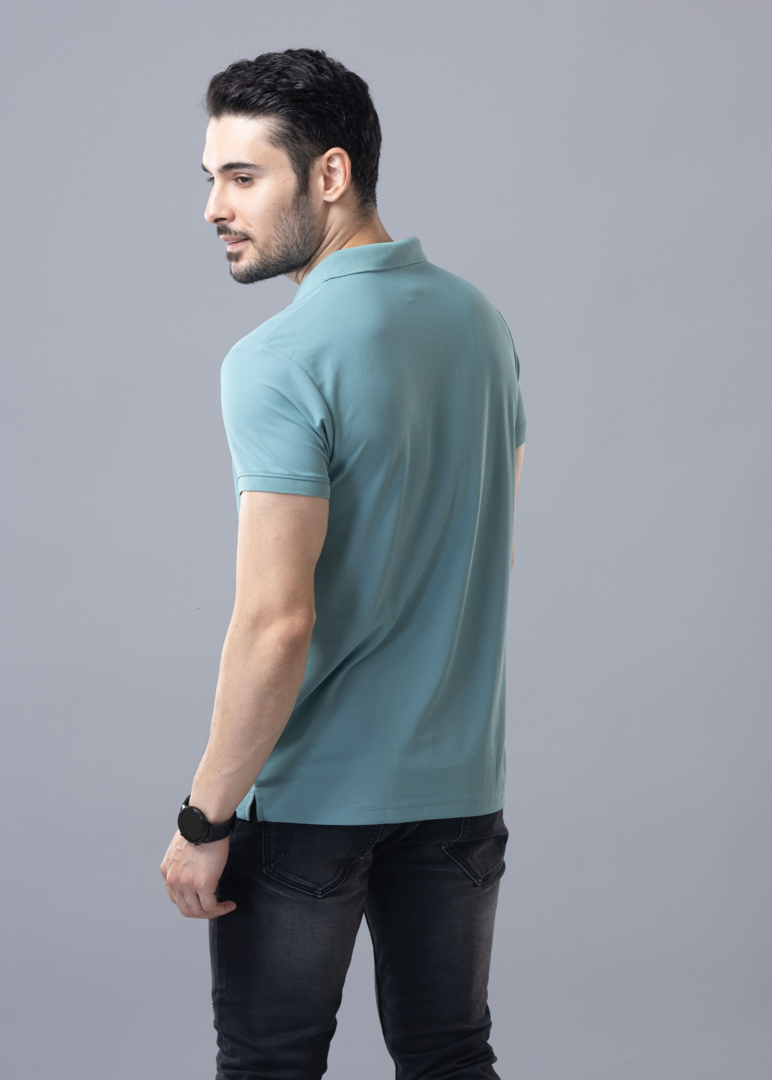 Cherry Sky Half Sleeve Polo T-shirt For Mens