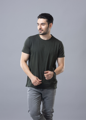 Raw Solid Half Sleeve T-shirt For Men