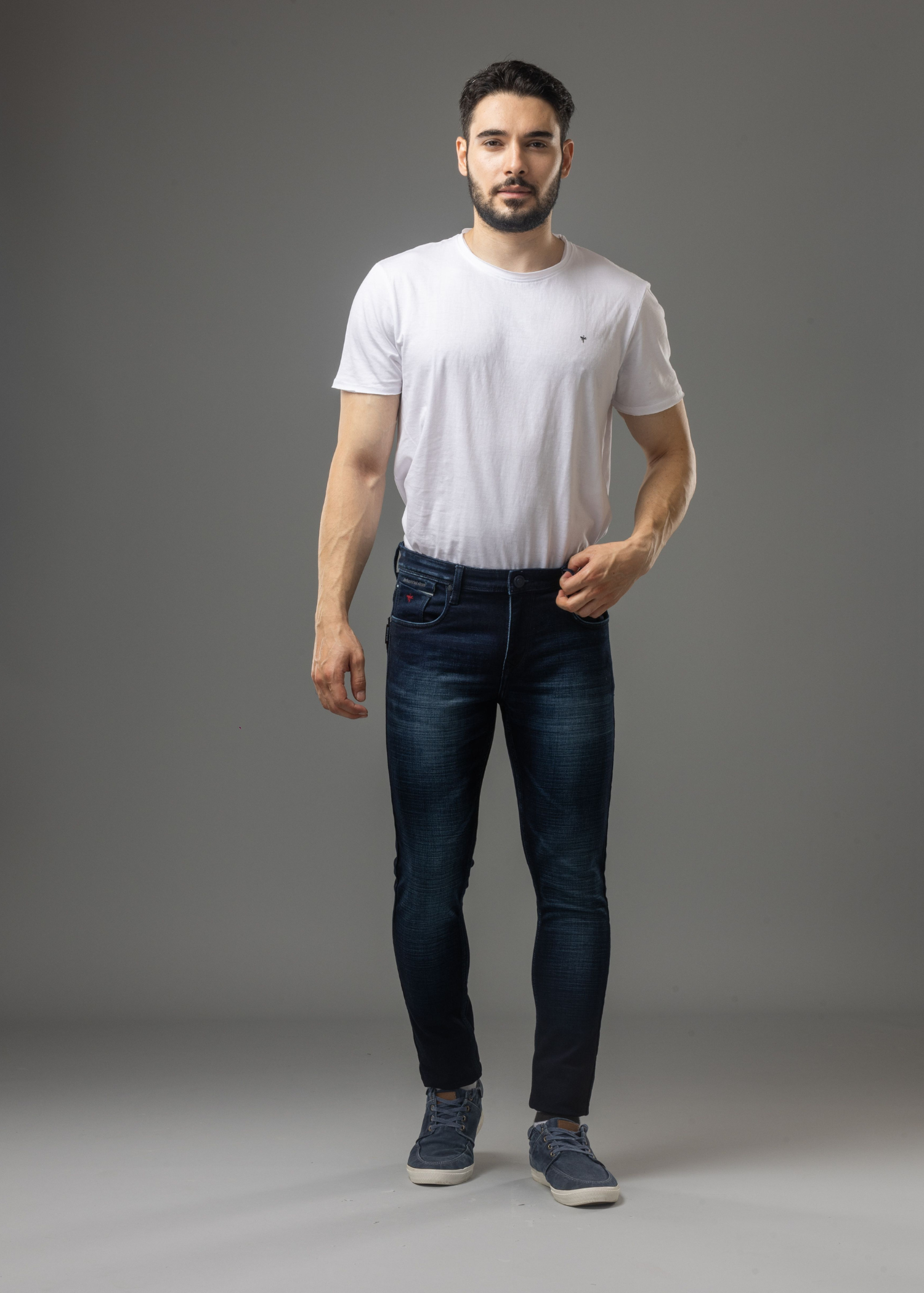 Demon Dark Blue Slim Fit Denim Jeans For Men - Nostrum Fashion