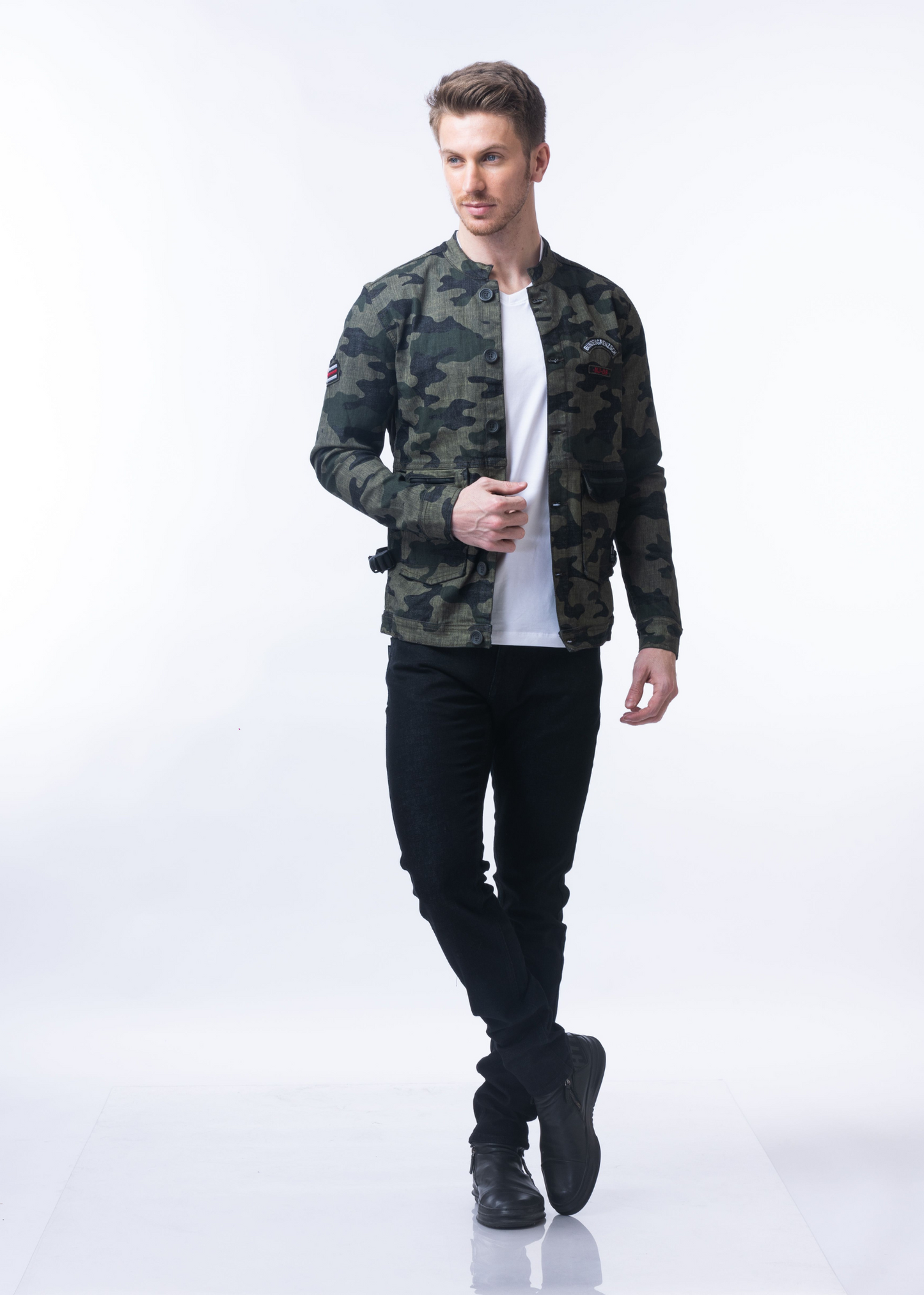 Camouflage hot sale denim jacket