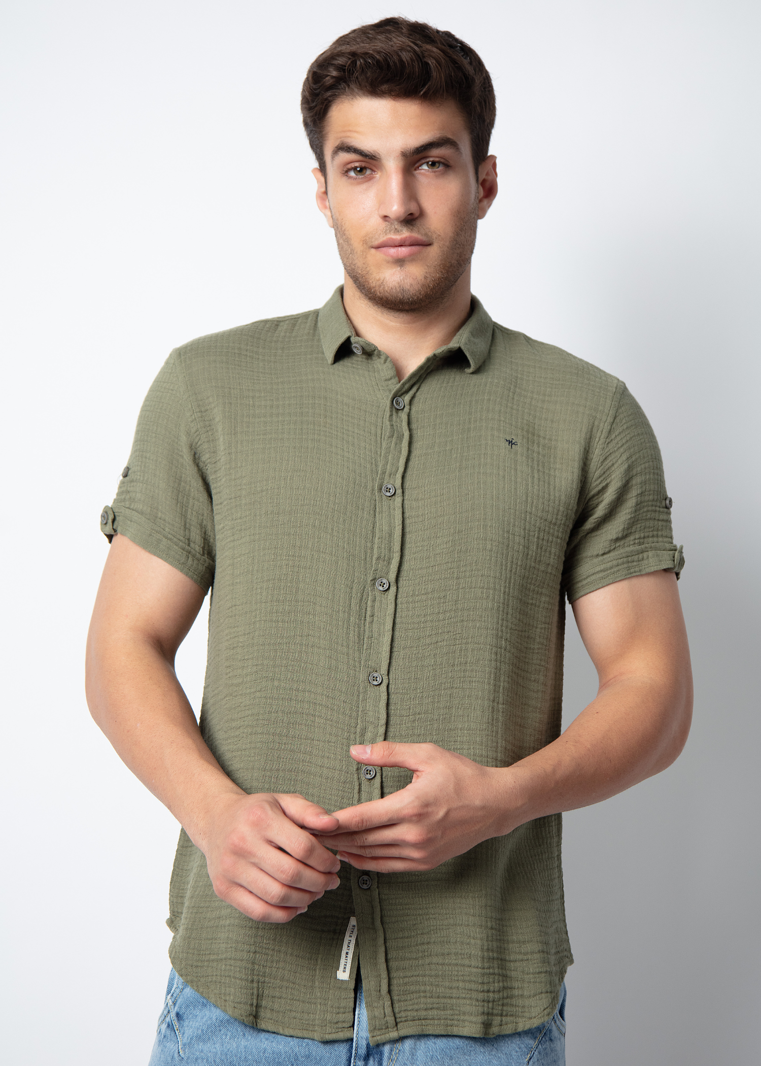 Sober Half Sleeve Solid Shirt For Men