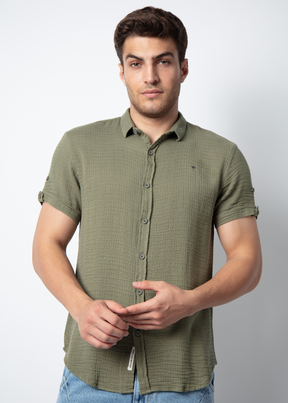 Sober Half Sleeve Solid Shirt For Men