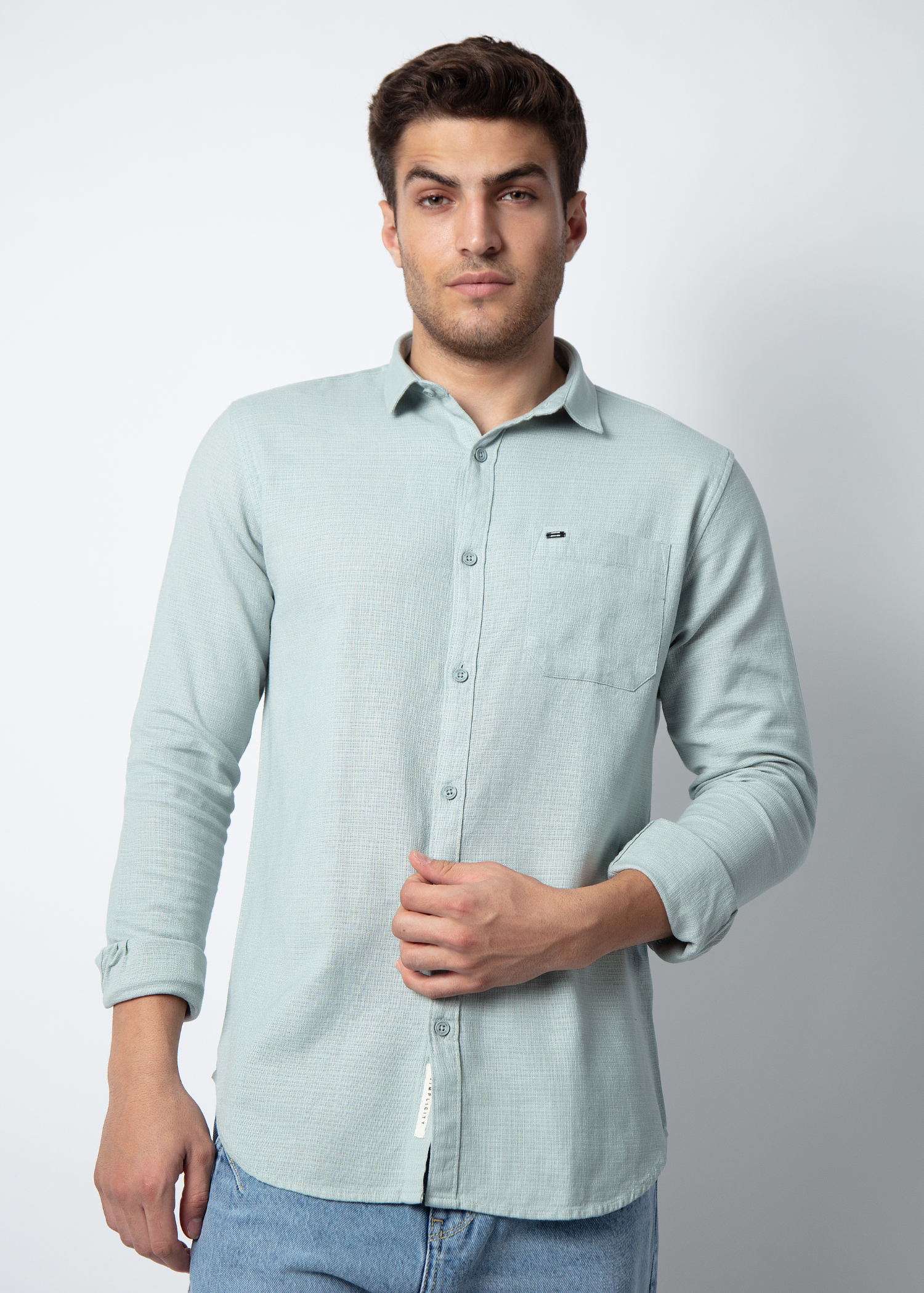 Tiara Half Sleeve Solid Shirt For Men