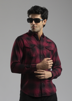 Bigger Full Sleeve Checked Casual Shirt For Men