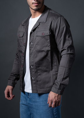 Rocha Solid Cotton Jacket For Men