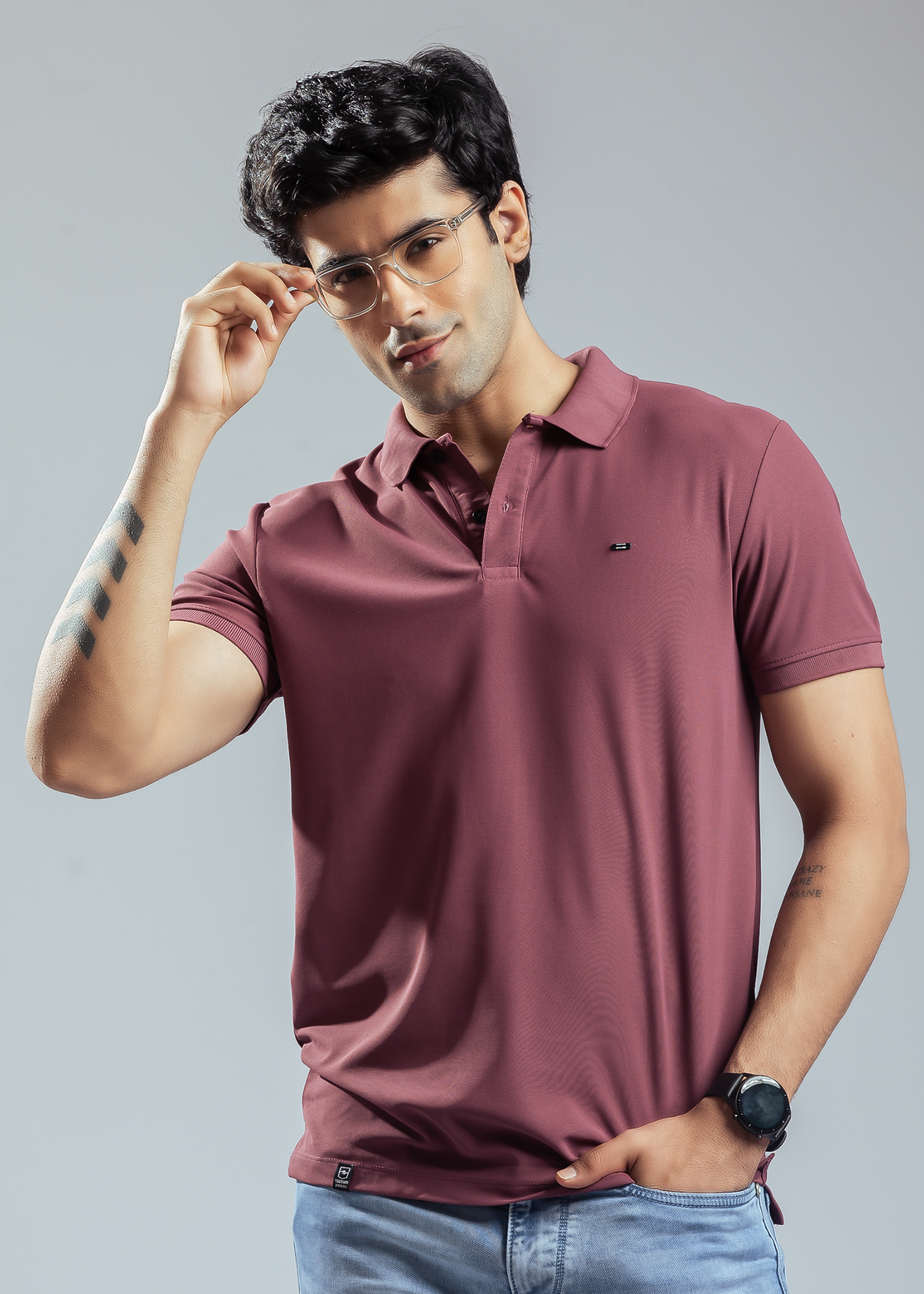 Cherry Mustard Half Sleeve Polo T-shirt For Mens