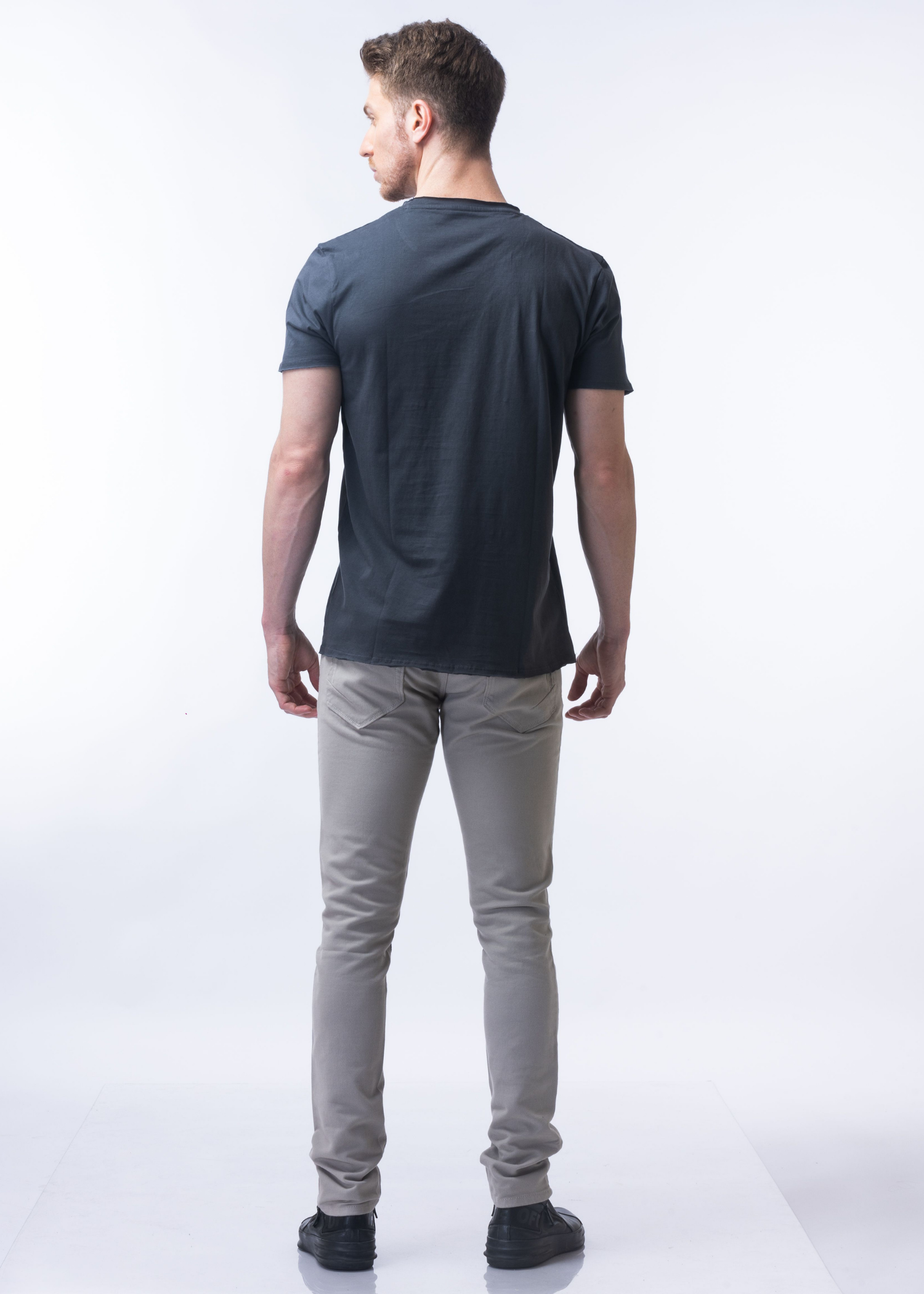 Raw Solid Half Sleeve T-shirt For Men