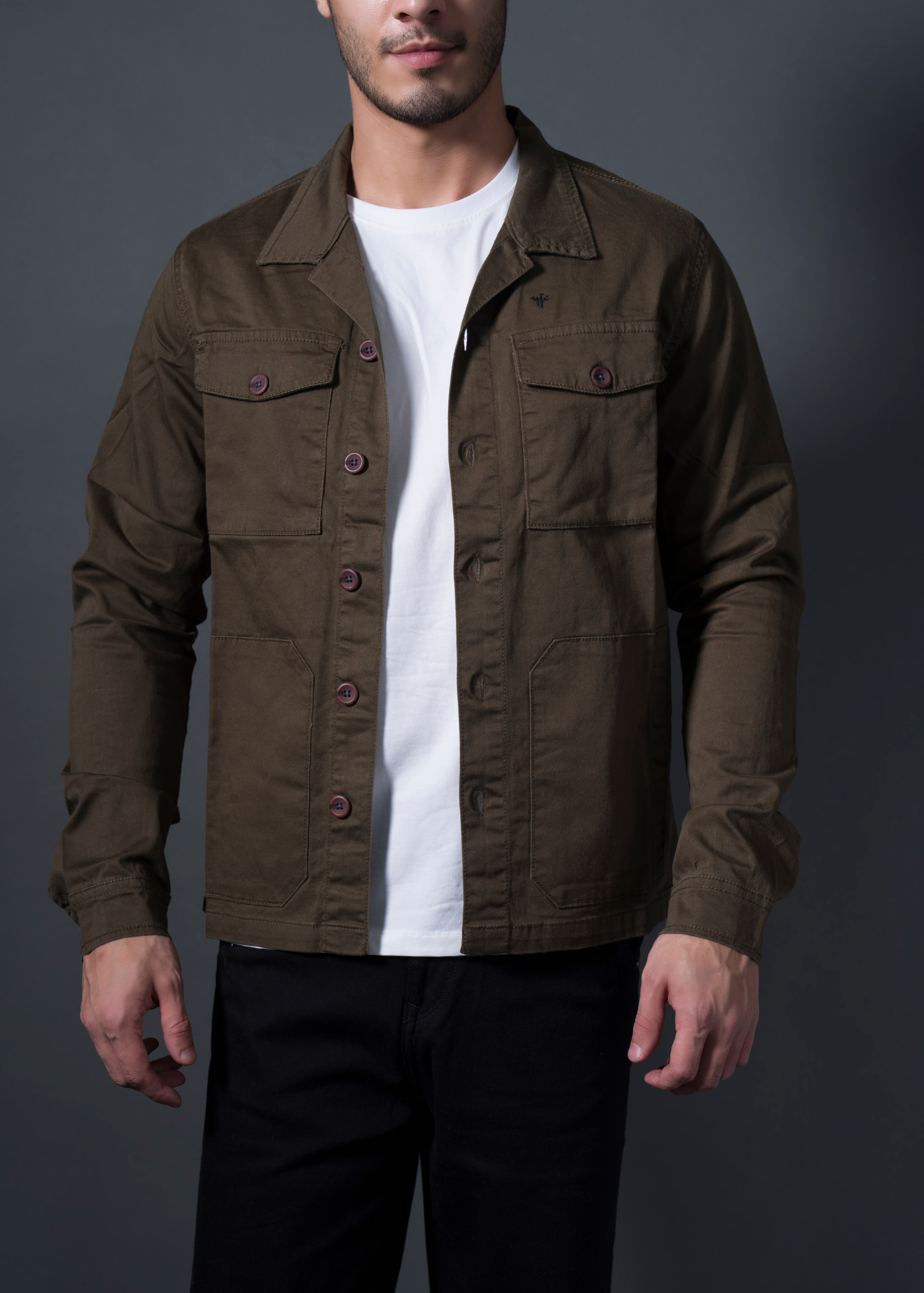 Rocha Solid Cotton Jacket For Men