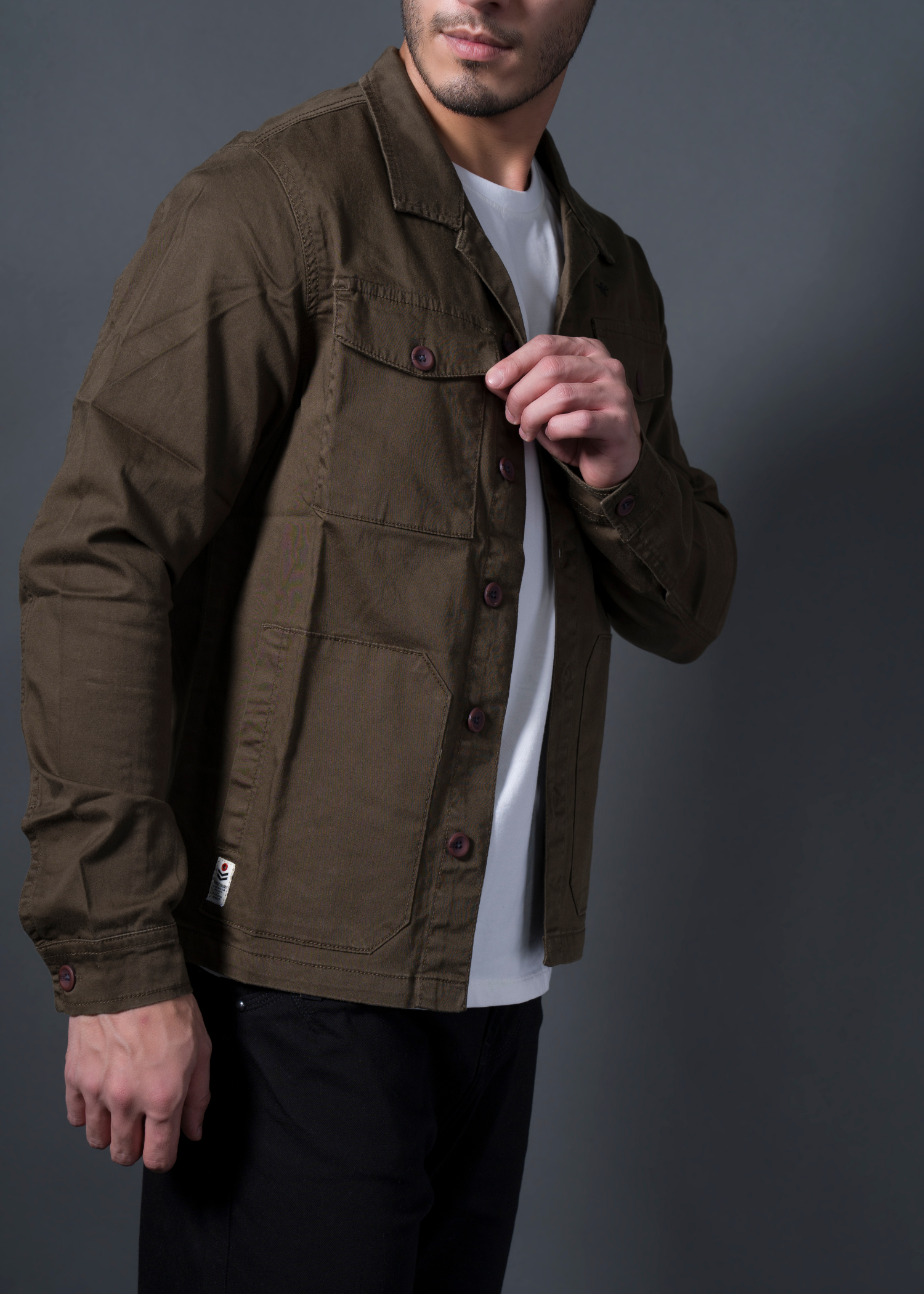 Rocha Solid Cotton Jacket For Men