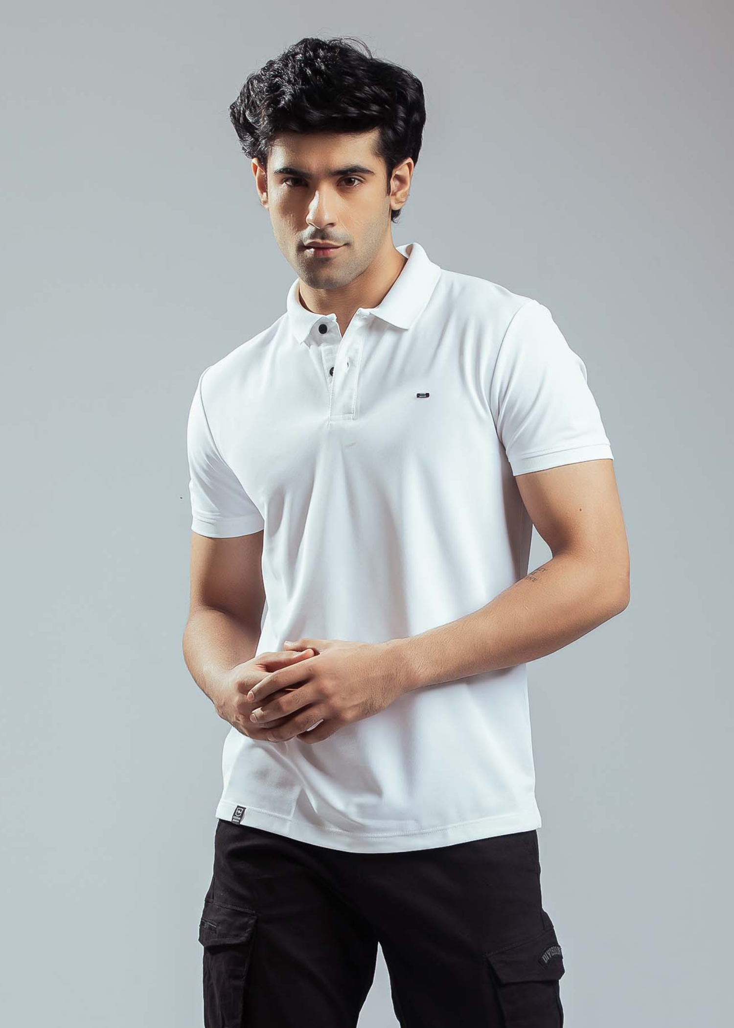 Cherry Sky Half Sleeve Polo T-shirt For Mens