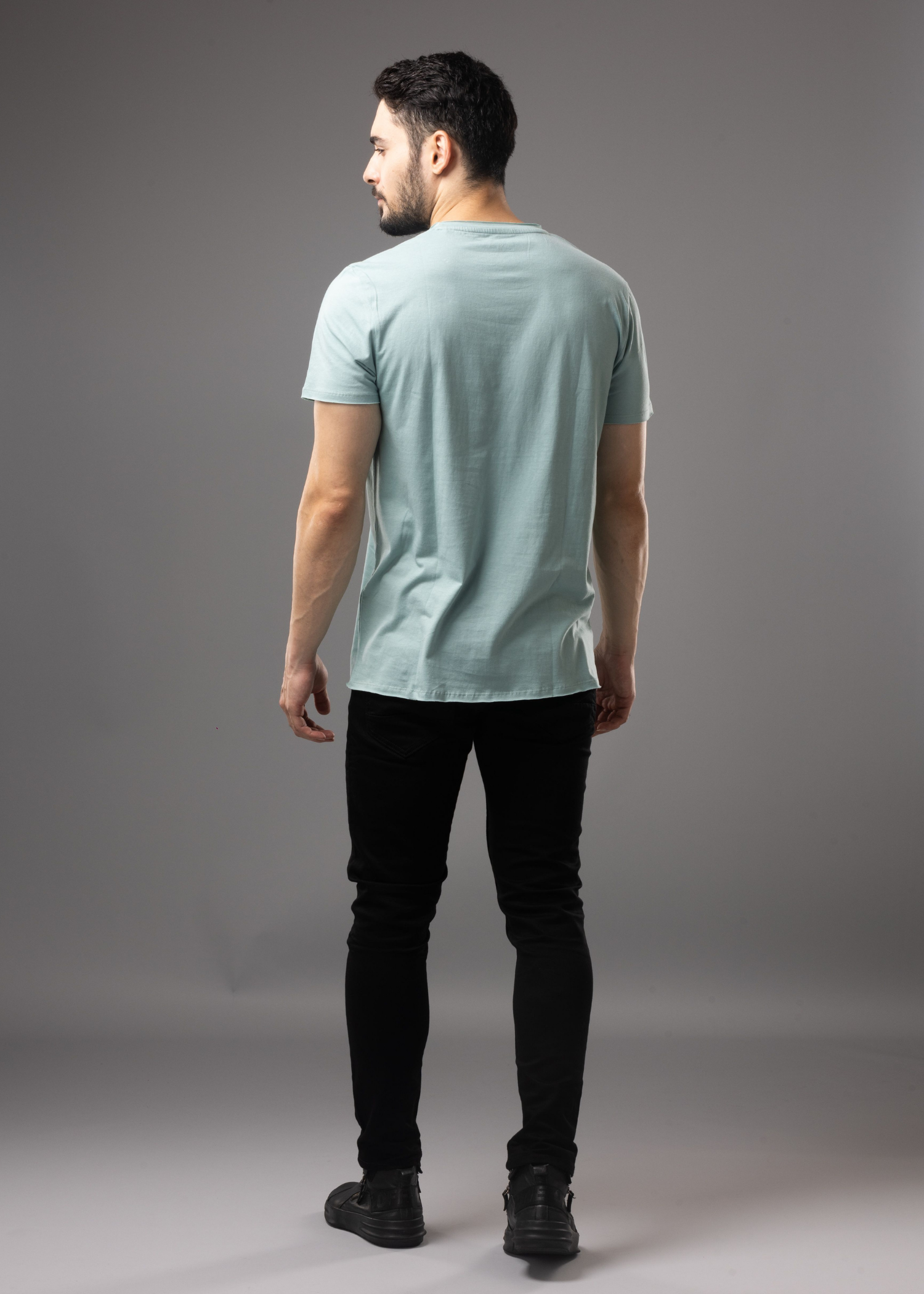 Raw Solid Half Sleeve T-shirt For Mens