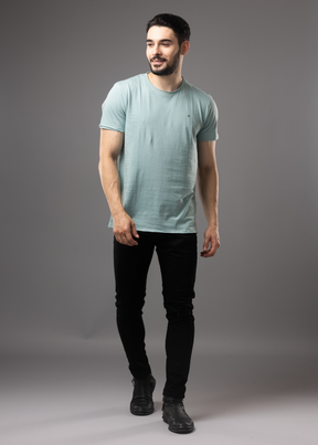 Raw Solid Half Sleeve T-shirt For Mens