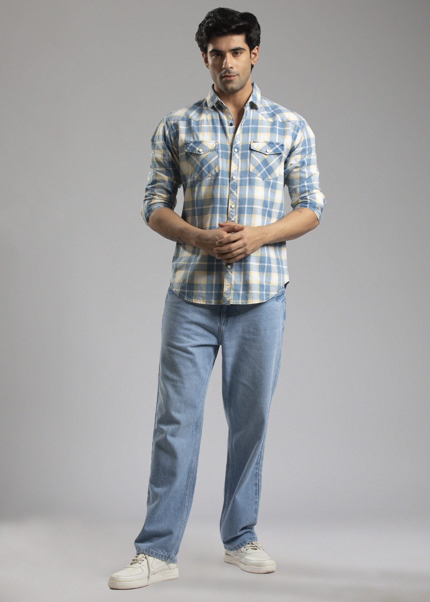 Technique Full Sleeve Checked Casual Shirt For Men - Nostrum