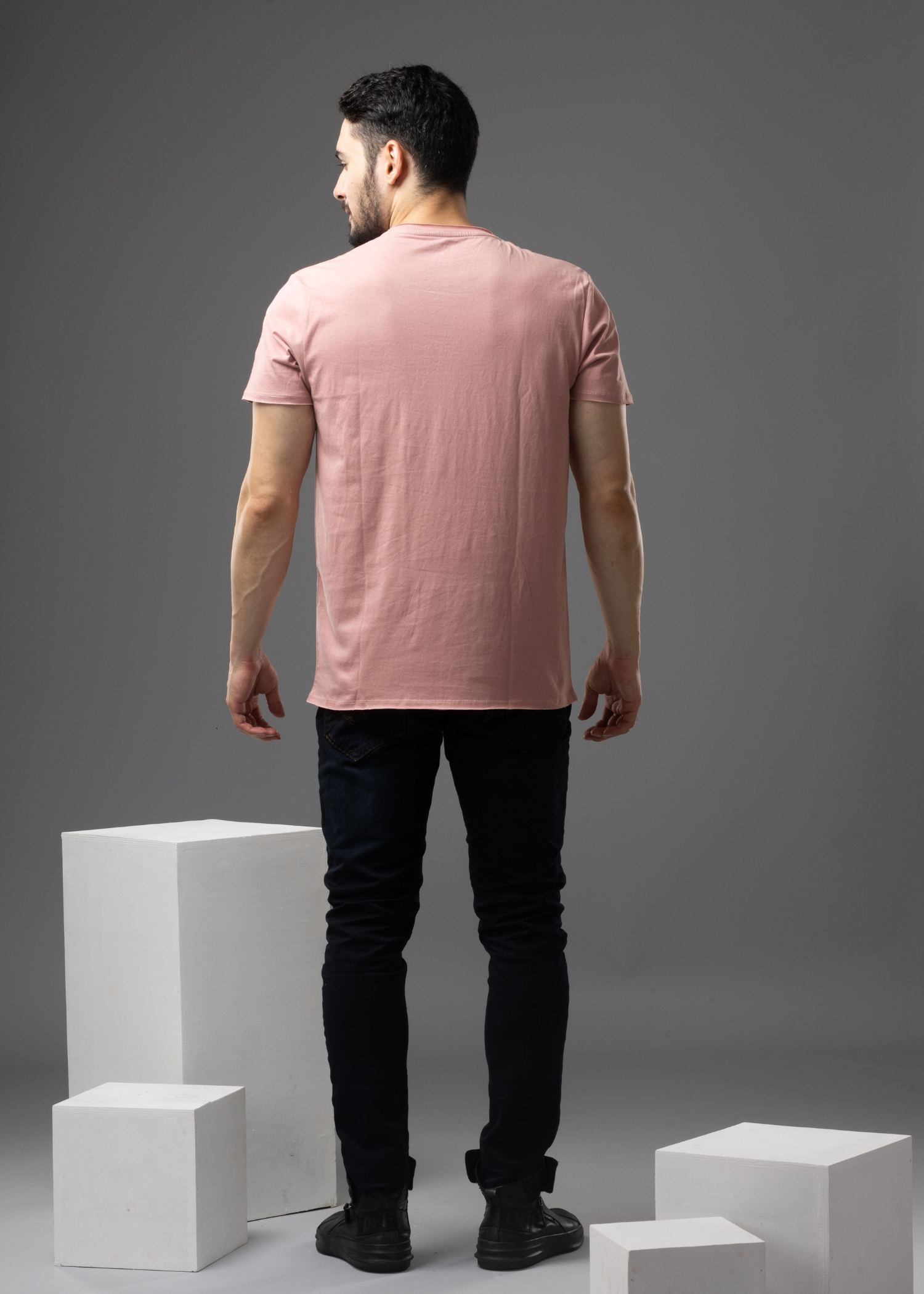 Raw Solid Half Sleeve T-shirt For Men