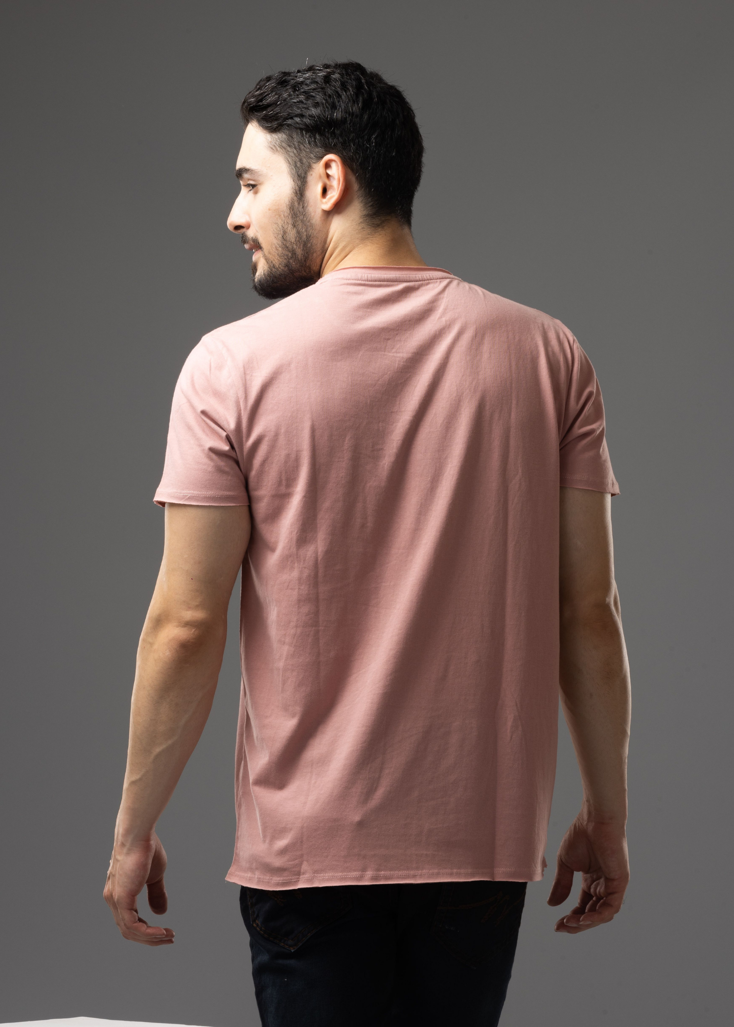 Raw Solid Half Sleeve T-shirt For Men