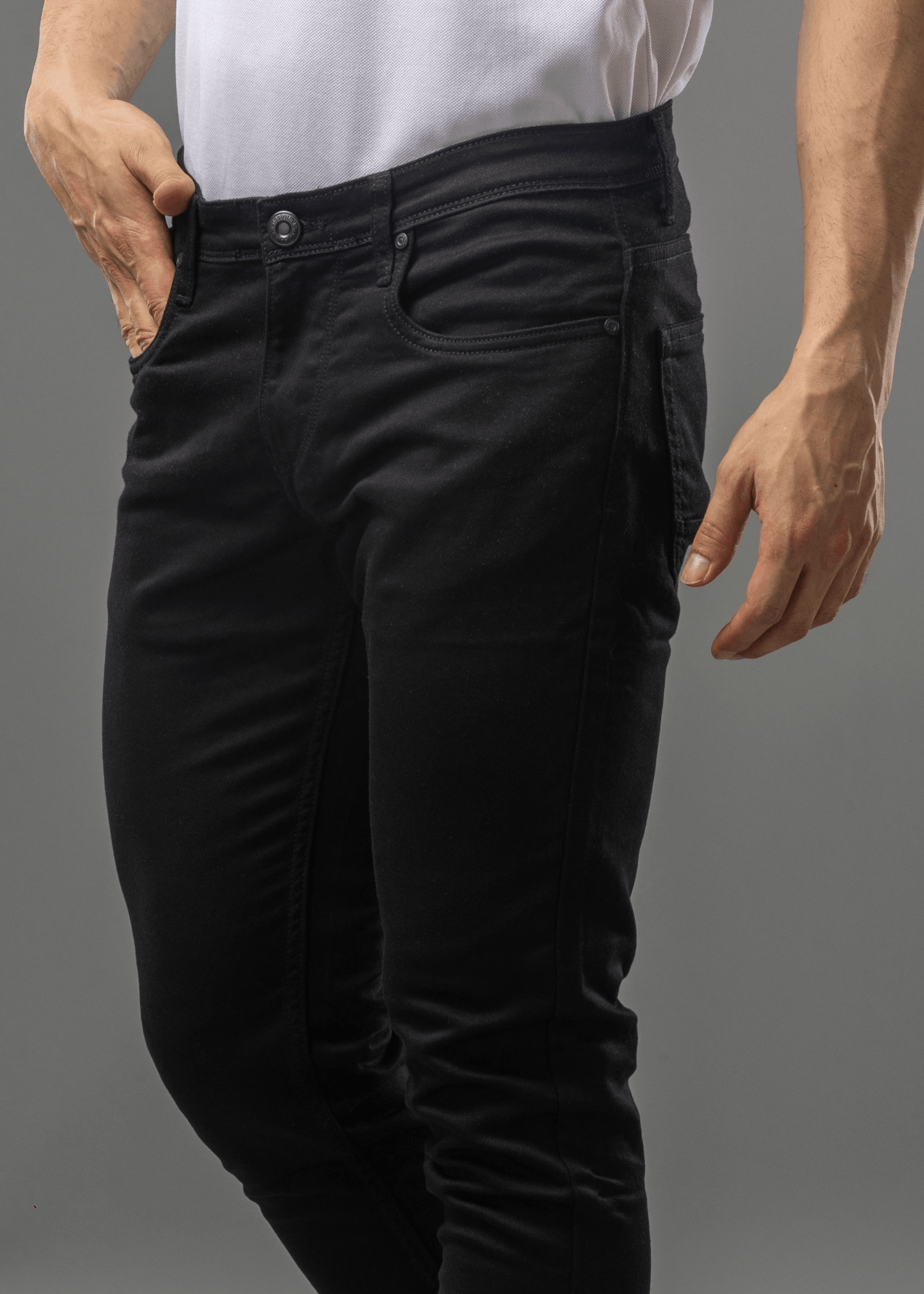 Stunning Ankle Fit Stay Black Denim Jeans For Men