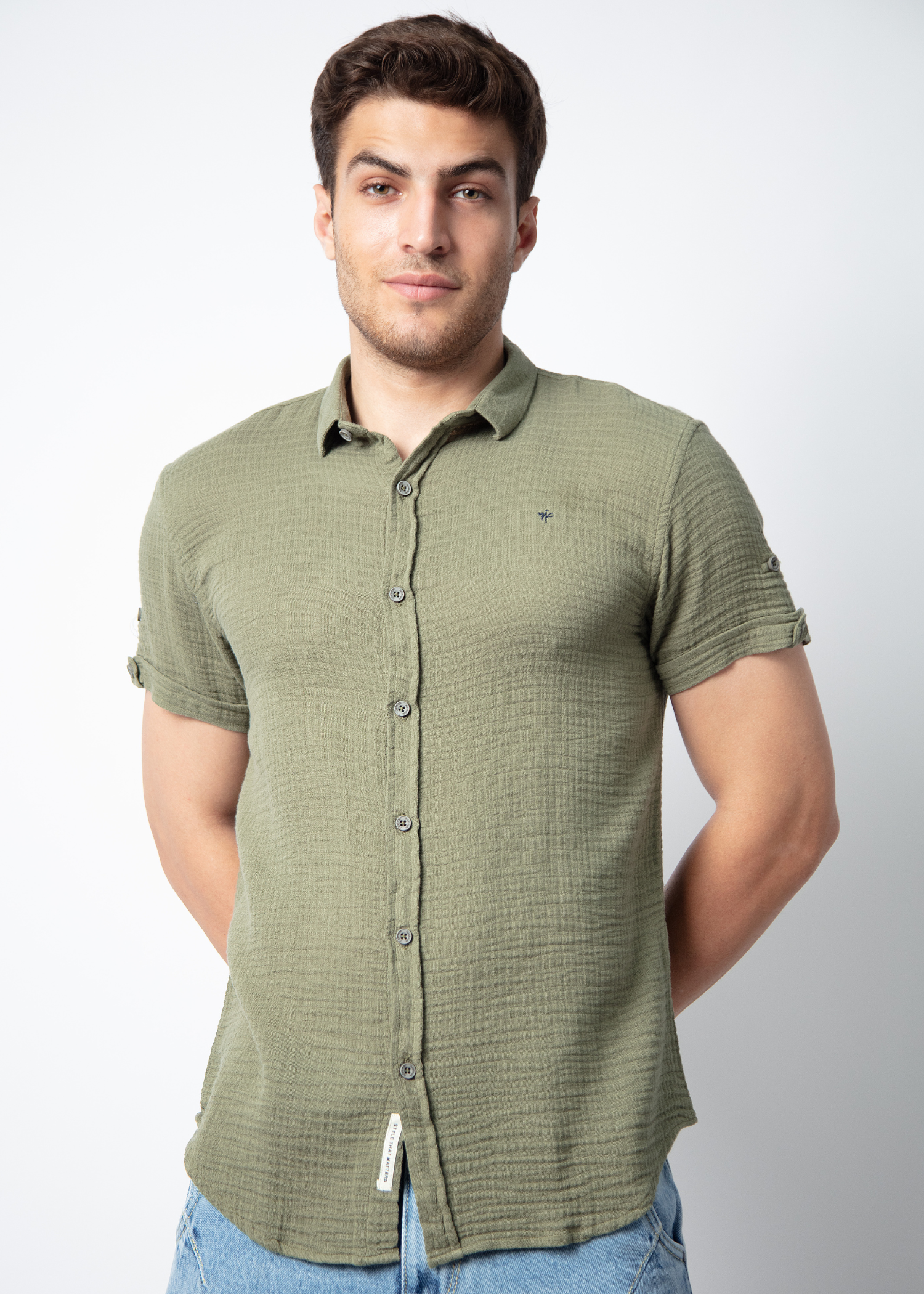 Sober Half Sleeve Solid Shirt For Men