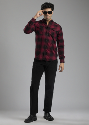 Bigger Full Sleeve Checked Casual Shirt For Men