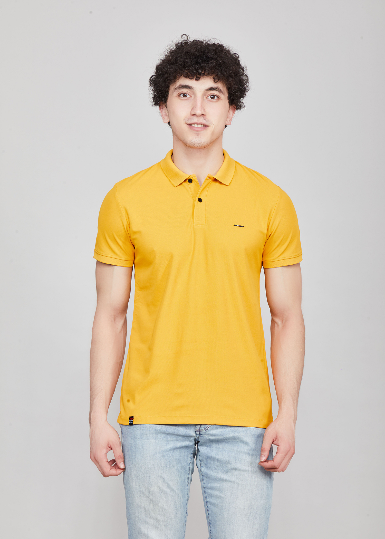 Cherry Mustard Half Sleeve Polo T-shirt For Mens