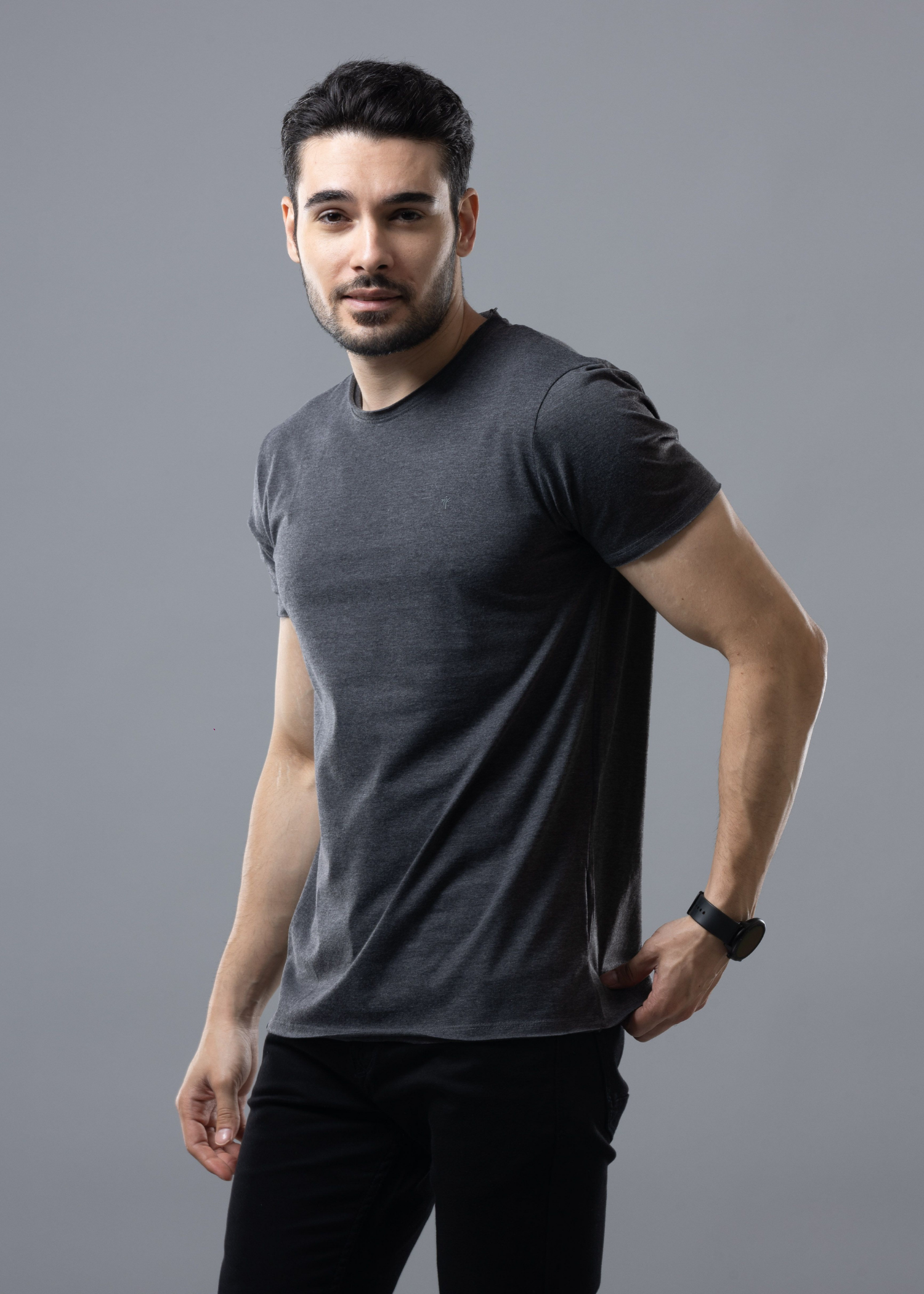 Raw Solid Half Sleeve T-shirt For Men