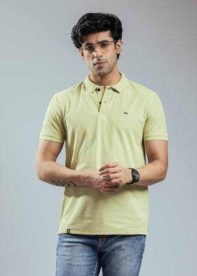 Cherry Mustard Half Sleeve Polo T-shirt For Mens