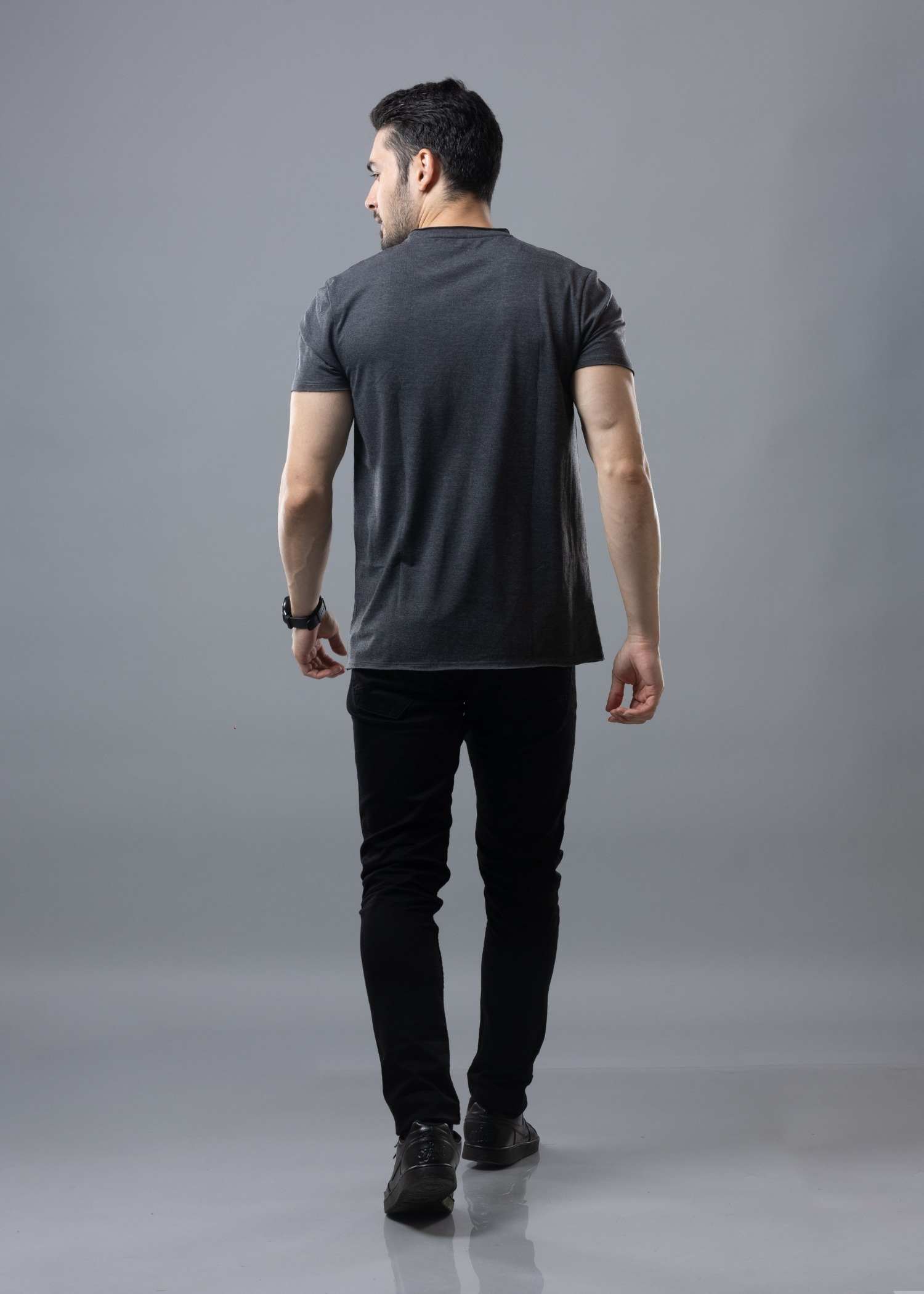 Raw Solid Half Sleeve T-shirt For Men