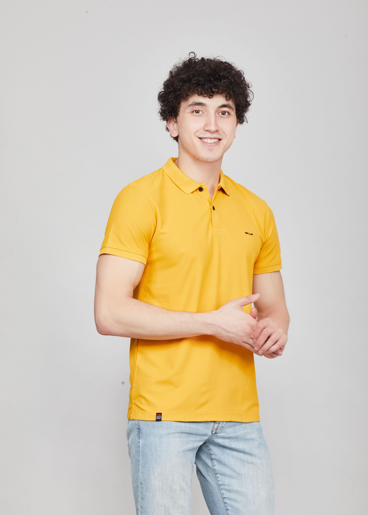 Cherry Mustard Half Sleeve Polo T-shirt For Mens