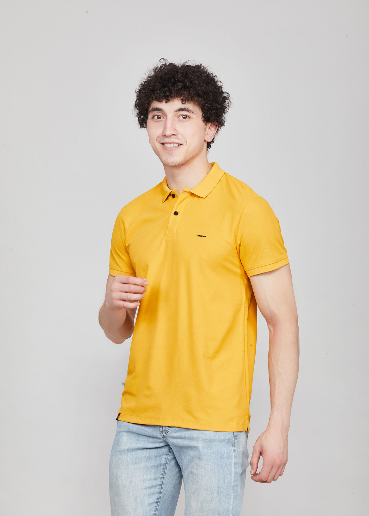 Cherry Mustard Half Sleeve Polo T-shirt For Mens