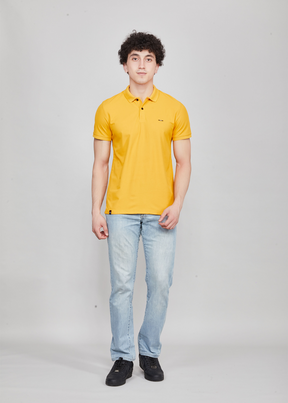 Cherry Mustard Half Sleeve Polo T-shirt For Mens